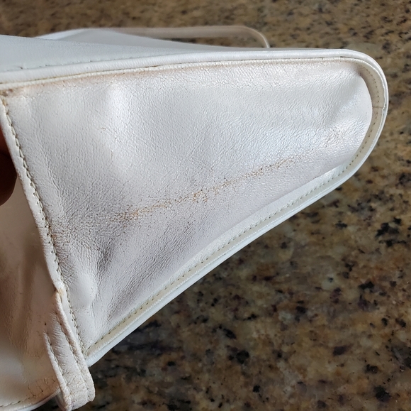 White Genuine Snake Skin and Leather Crossbody Bag Purse - Picture 8 of 13